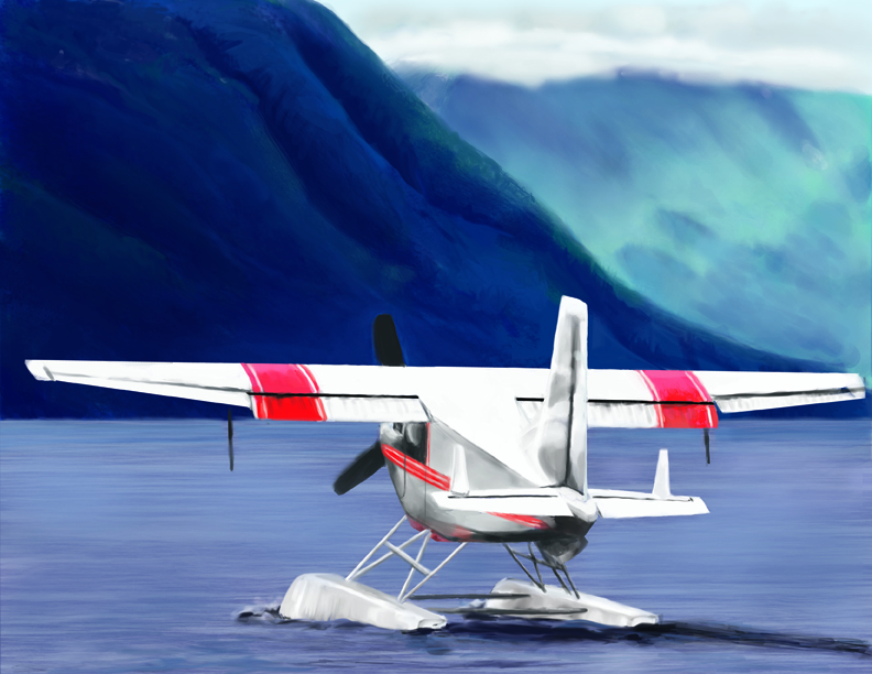Saltwater Sketches Float Plane Painting