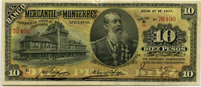 Mexican revolution Peso currency paper money bill