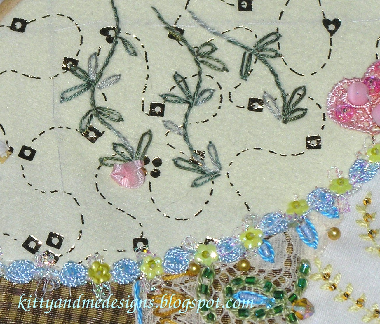 Kitty And Me Designs Silk Ribbon Embroidery Easy Rose Tutorial