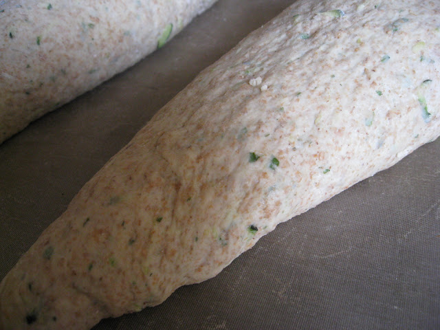 mint and courgette bread proving