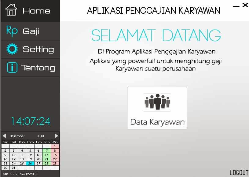 Tampilan Menu Utama untuk User Tampilan Menu Utama untuk User