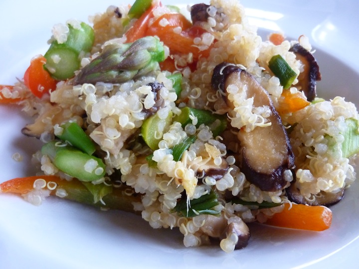 Foods For Long Life Spicy Vegan Quinoa With Asparagus And Shiitake