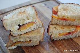Pluot and brie grilled cheese sandwich on sourdough bread