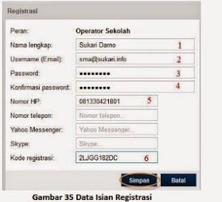 menu registrasi