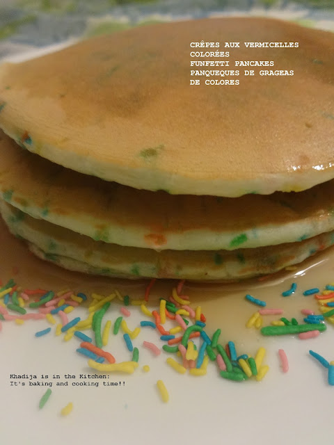 Crêpes Aux Vermicelles Colorées / Funfetti Pancakes / Panqueques De Grageas De Colores

