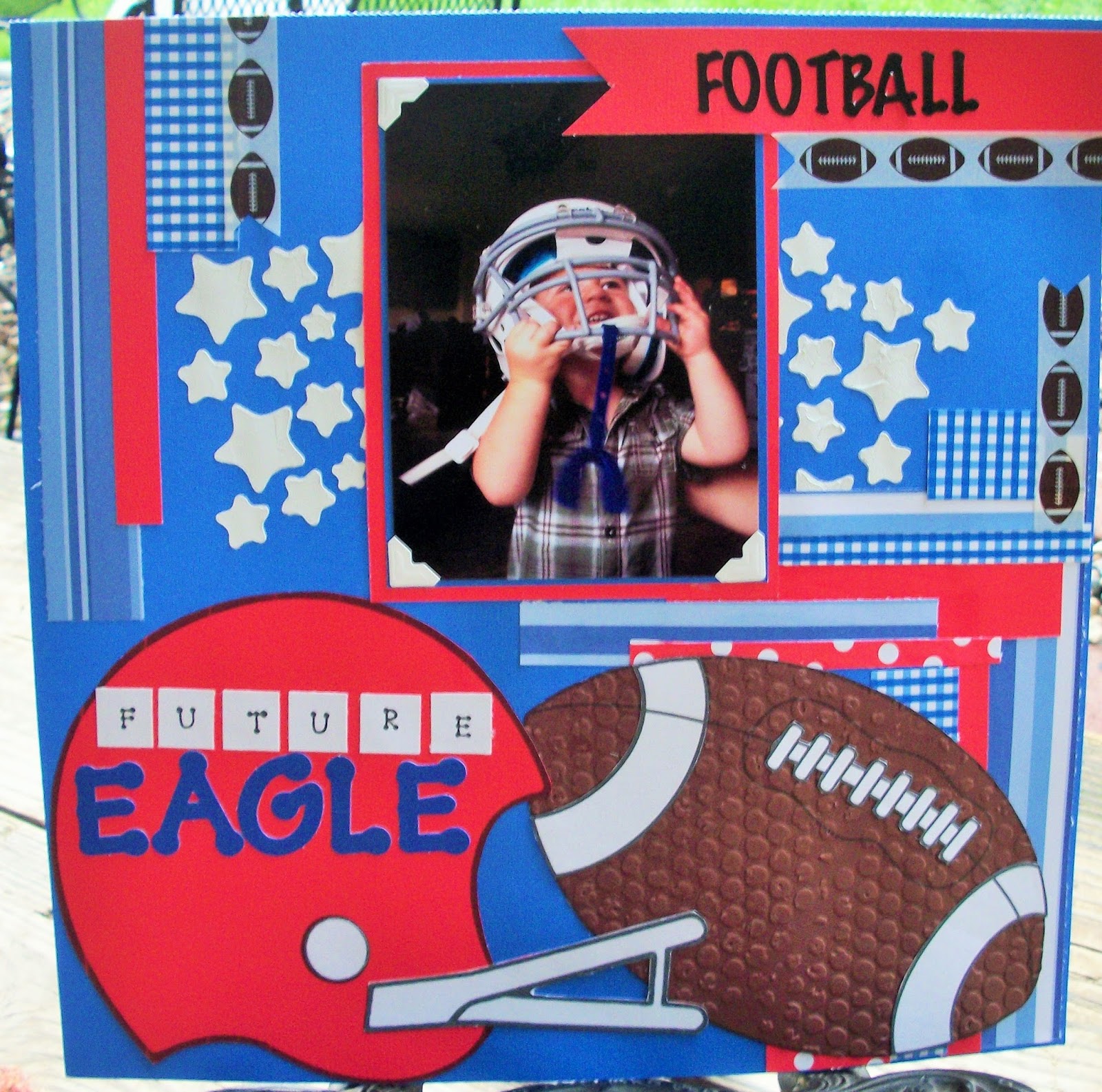 For the Love of Cardmaking Football Scrapbooking Layout!