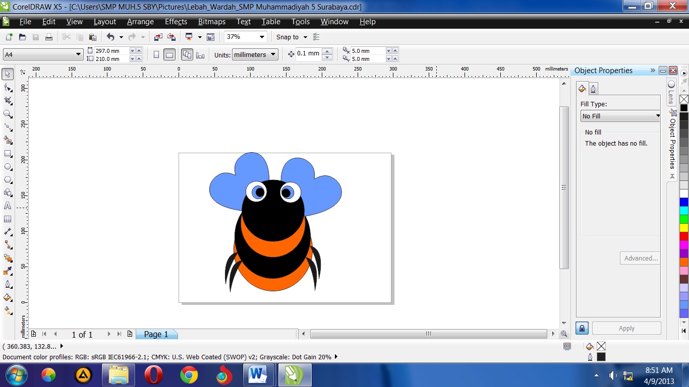 Wardah Biotik Membuat Lebah Cute Dengan Corel Draw X5