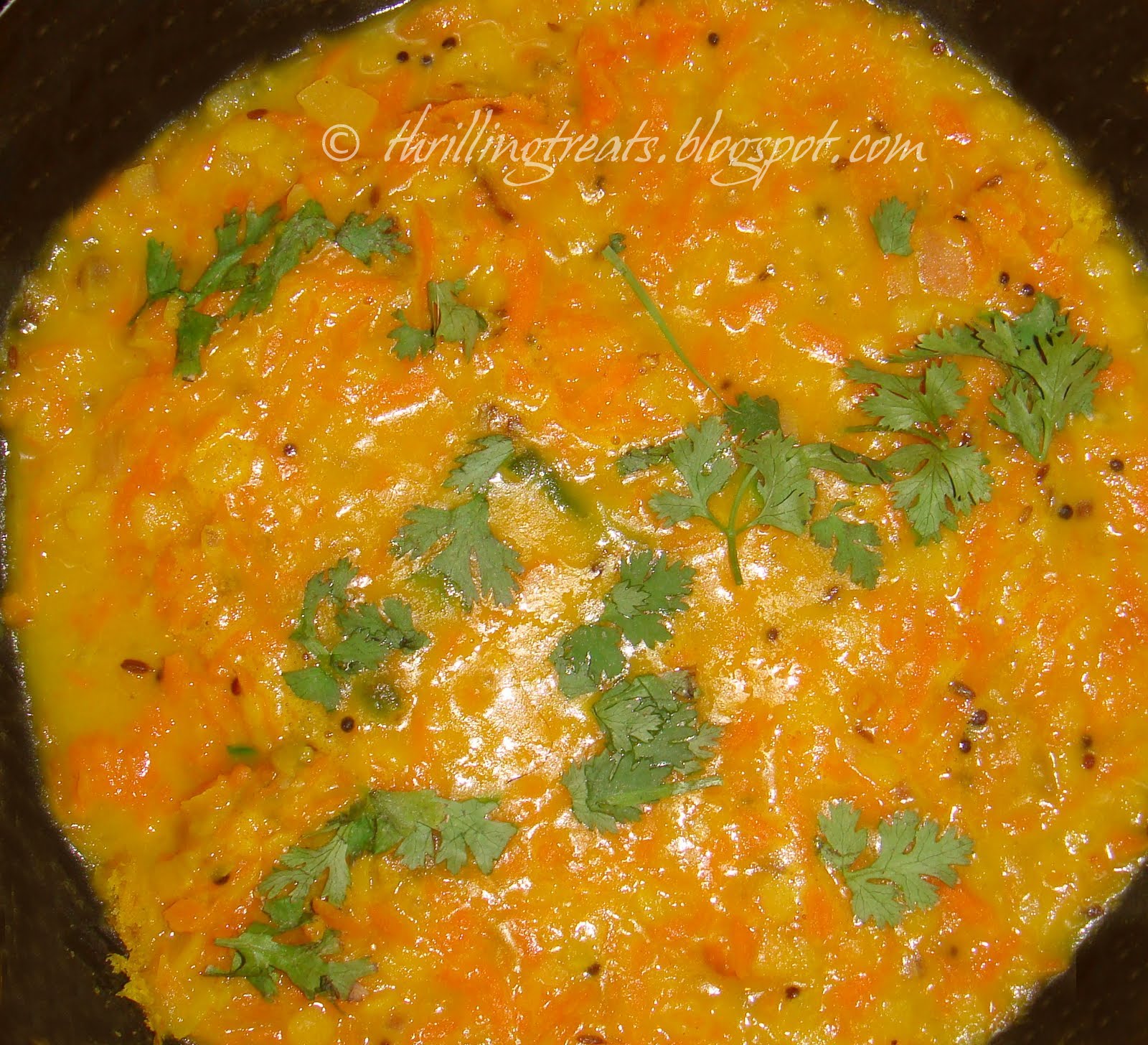 Food for art, heart and thought! Carrot pappu/Carrot Dal