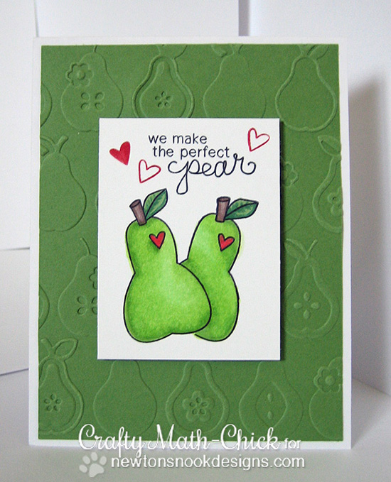 Perfect Pear Fruit card by Crafty Math-Chick for Newton's Nook Designs | Sweet Summer Stamp set