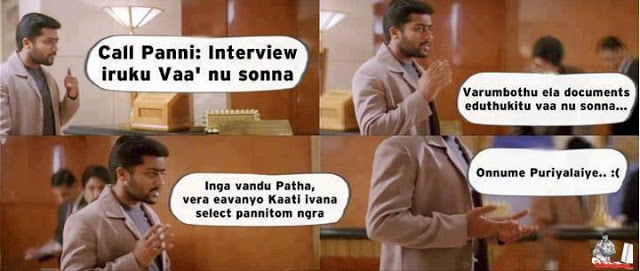 Funny Tamil College interview for fresher pics in tanglish format ~ Only 4  Funny
