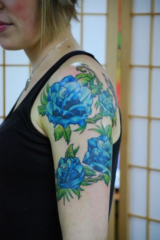 Girl Tattoo On Roses