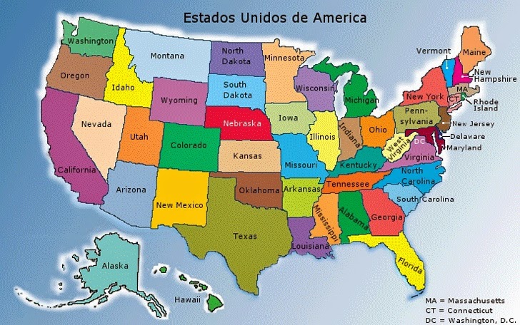 Mapa Estados USA