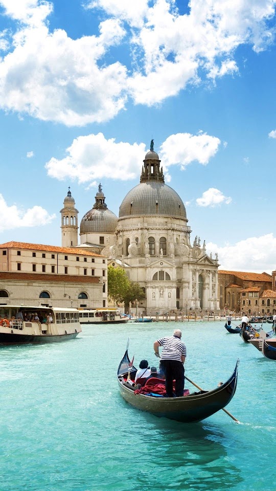 Venice Dome Gondola Light Blue Water  Galaxy Note HD Wallpaper