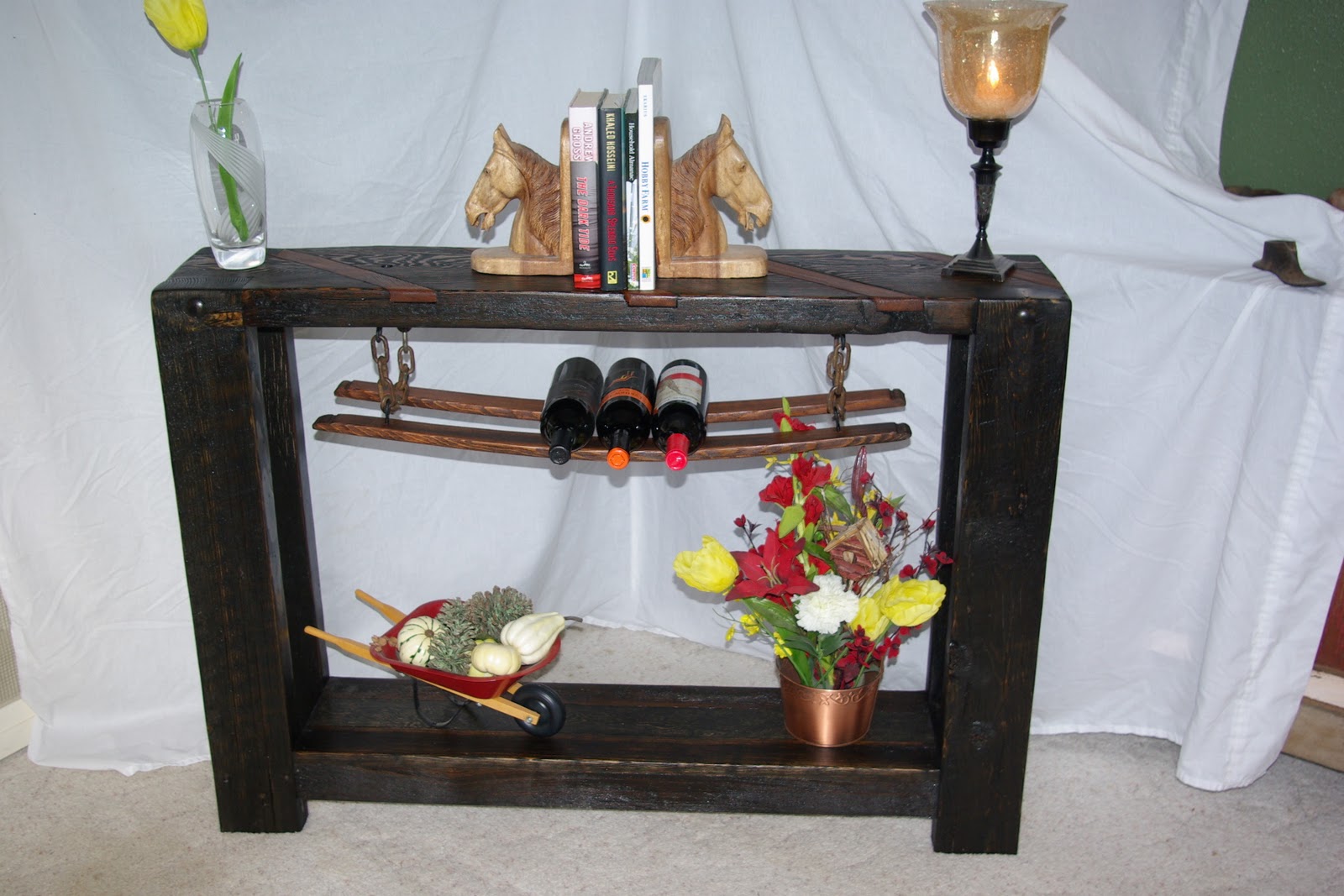 Reclaimed Rustics Rustic Sofa Table/Wine Storage