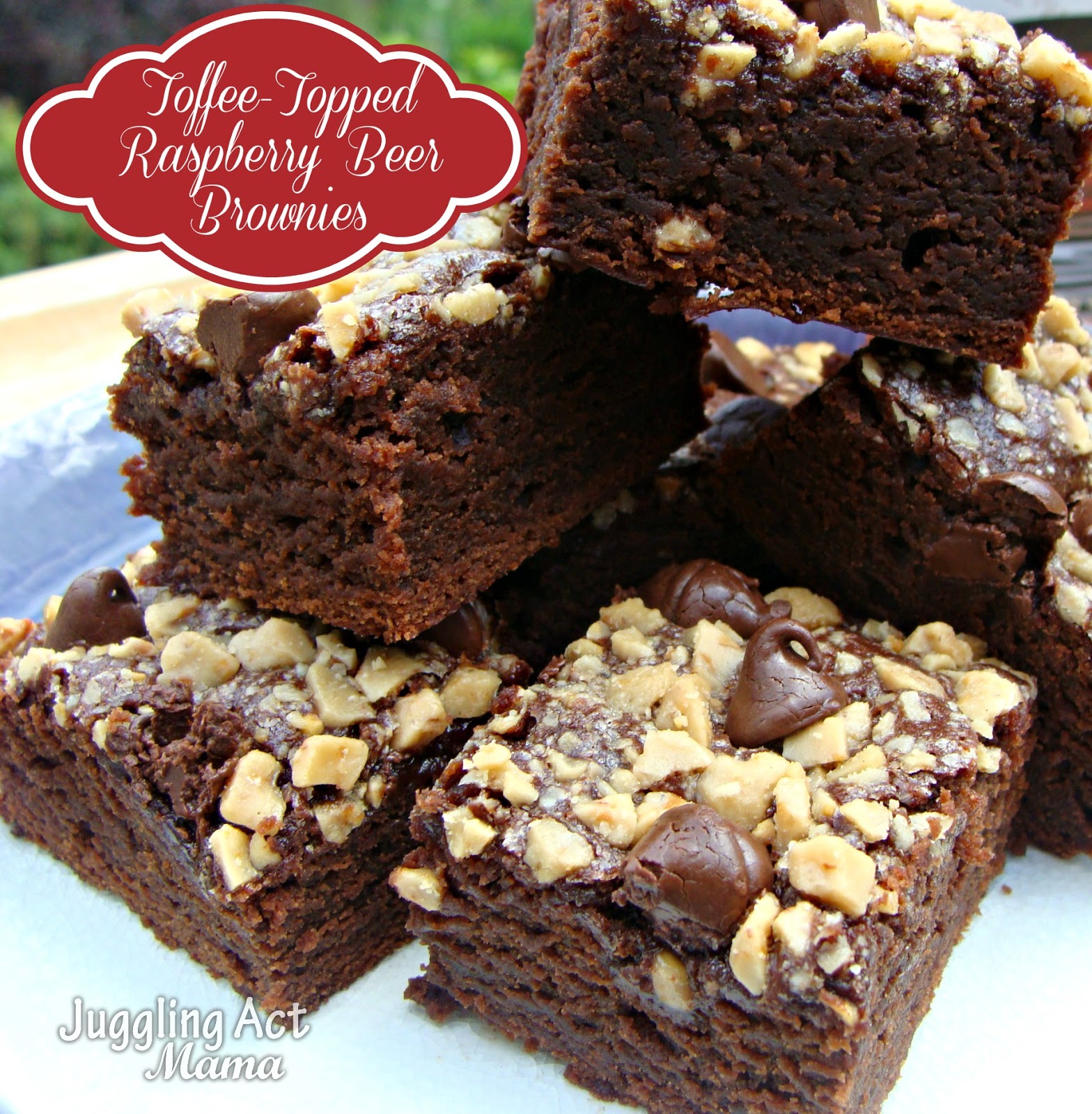 ToffeeTopped Raspberry Beer Brownies {Spiked! Recipe Challenge