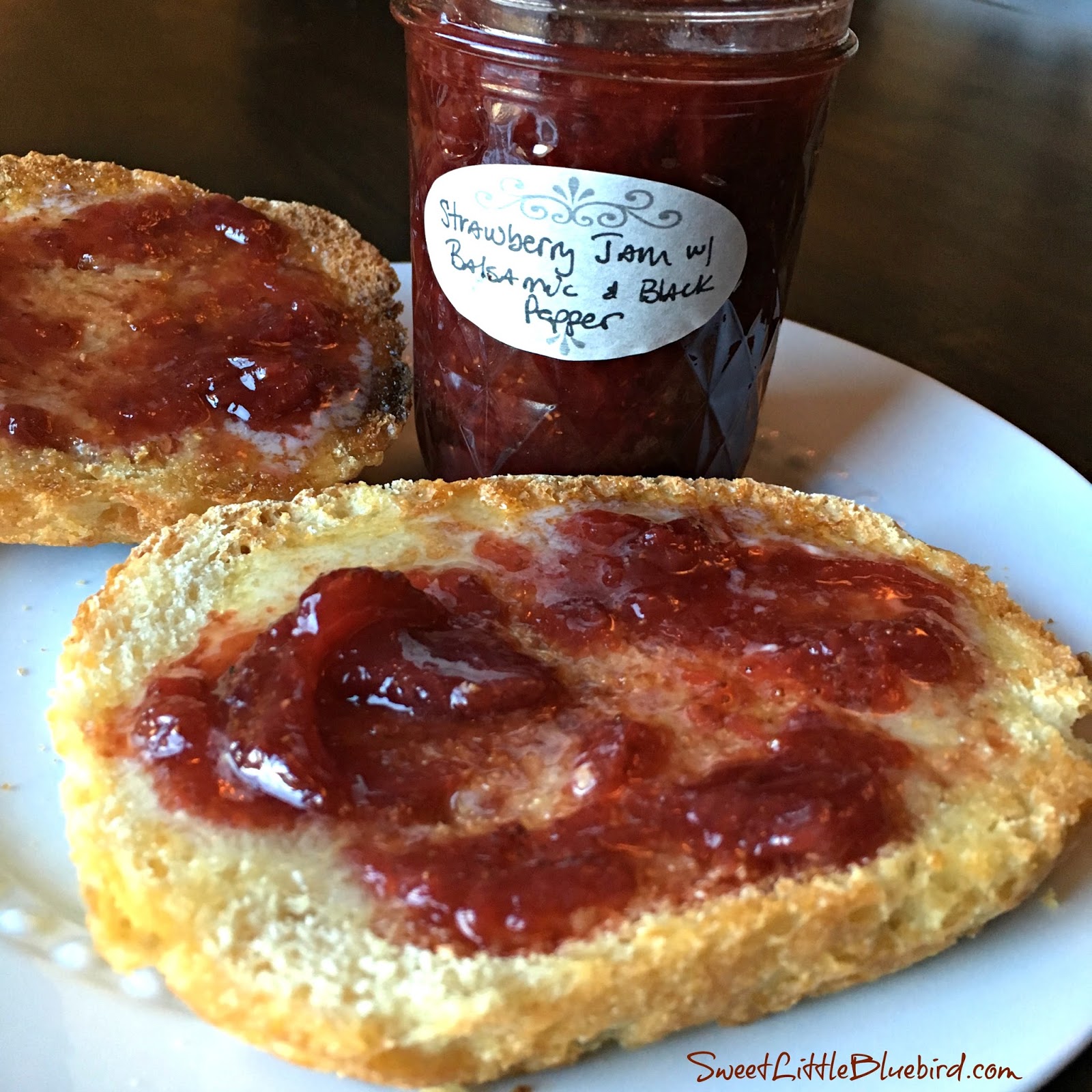 Strawberry Jam with Aged Balsamic and Black Pepper Sweet Little Bluebird