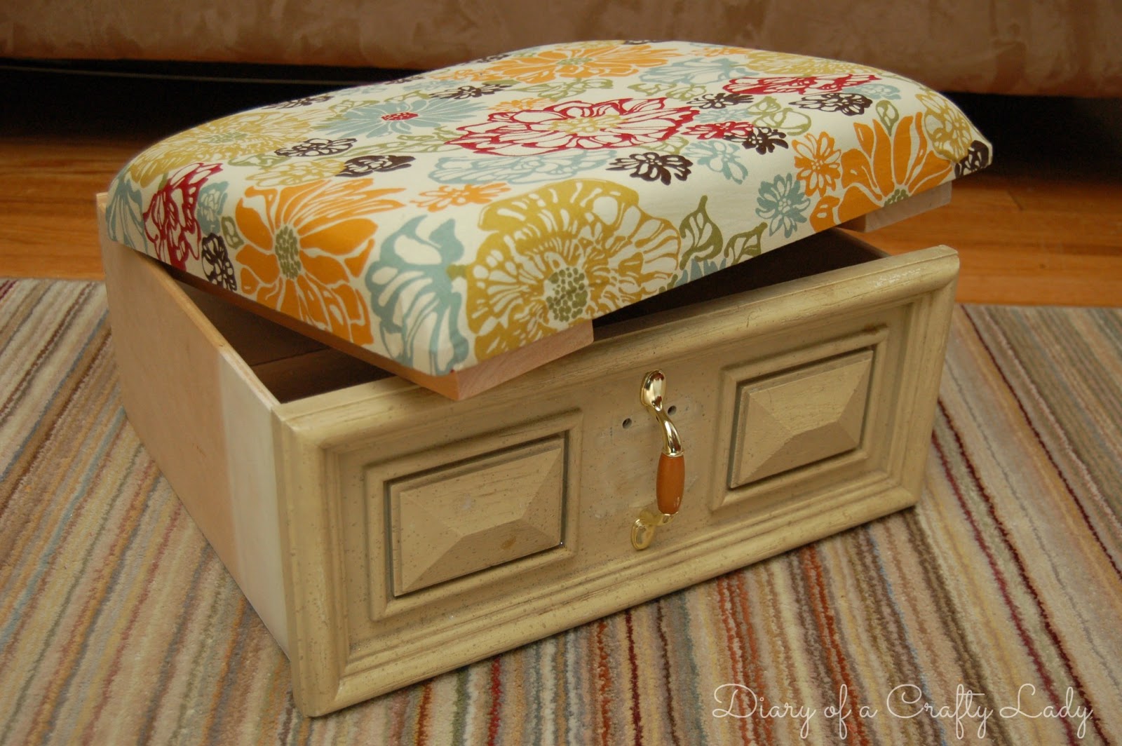 Diary of a Crafty Lady Old Drawer Ottoman