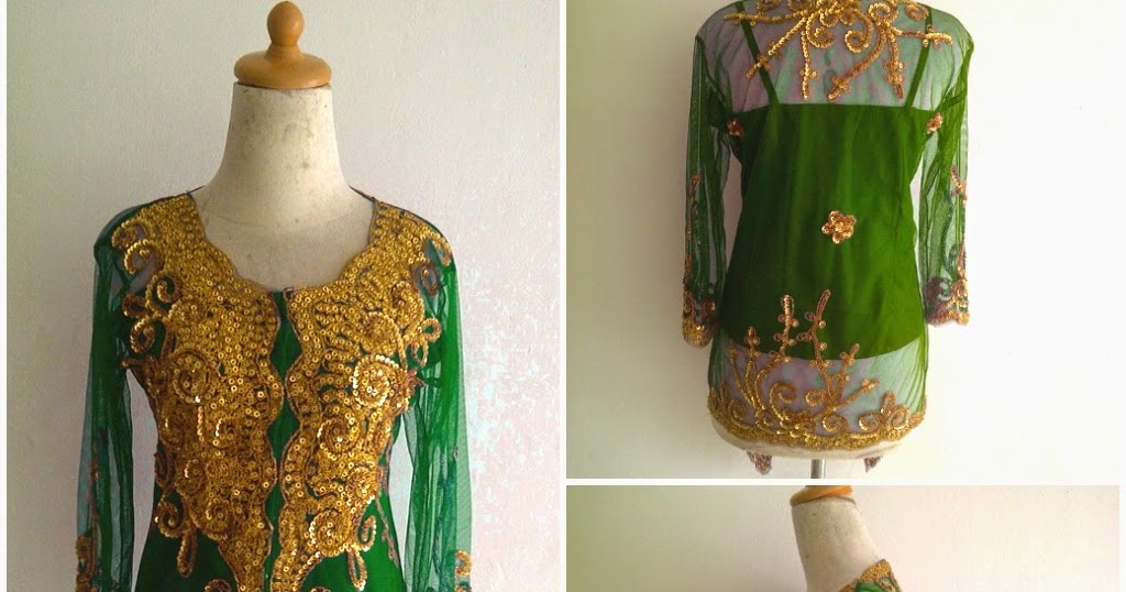 kebaya pengantin hijau botol