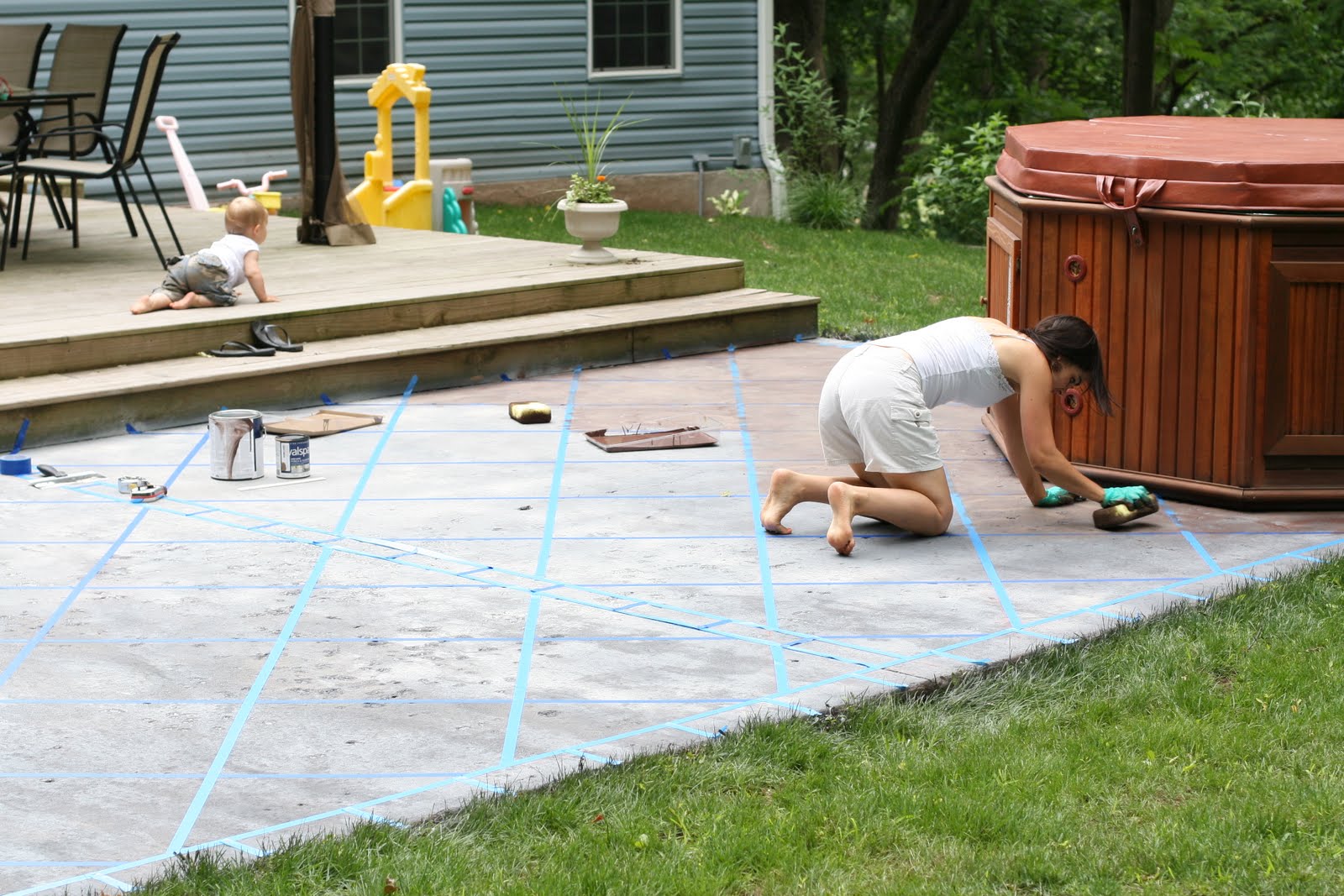 Our Li'l Blessed Nest Concrete Patio Transformation