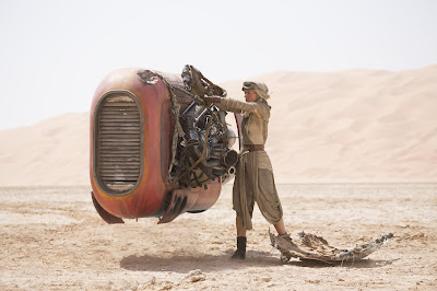 Still of Daisy Ridley as Rey in Star Wars The Force Awakens