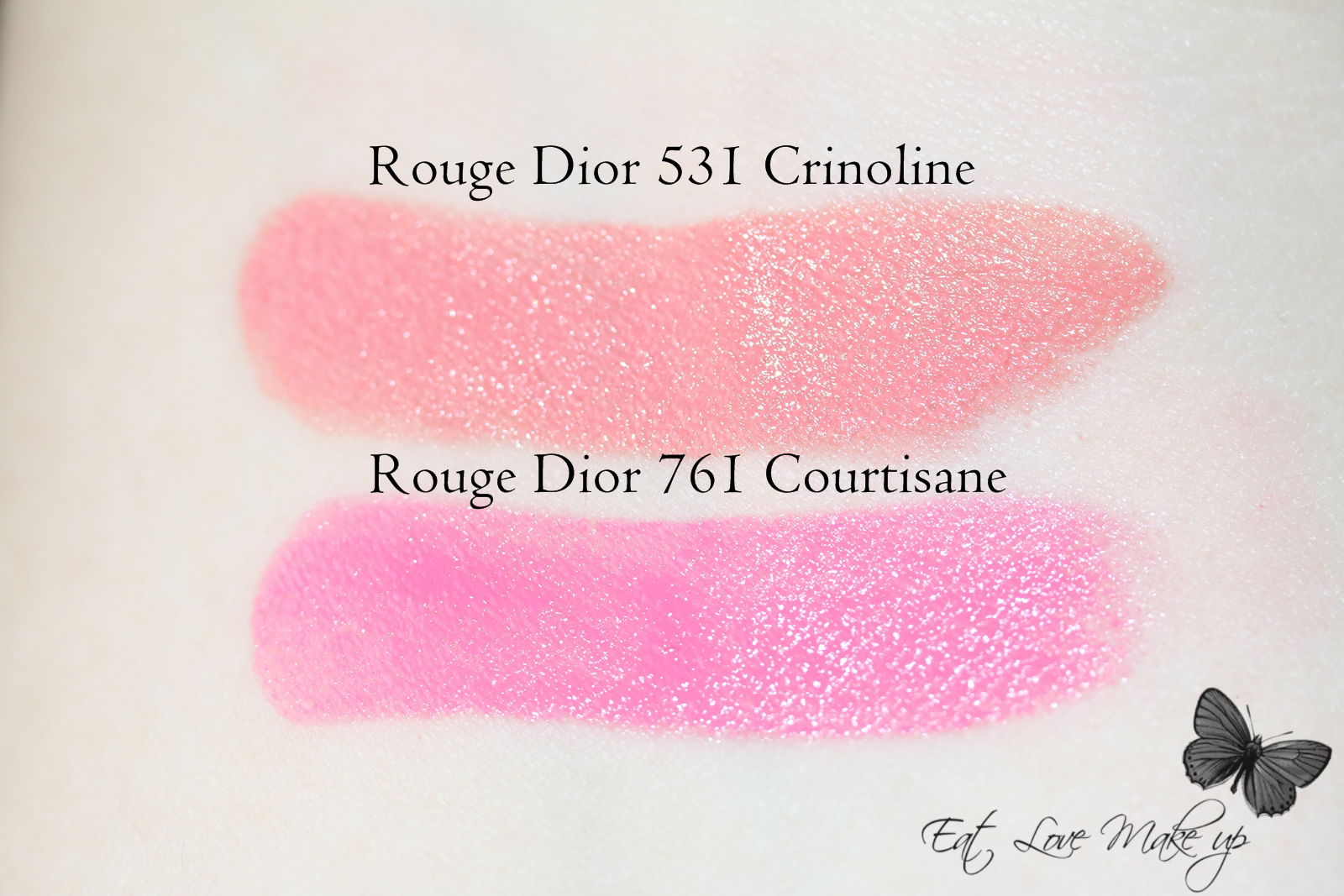 Dior Rouge Dior Rose Crinoline 531 & Courtisane 761