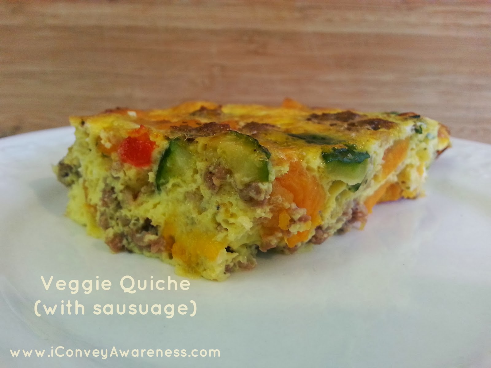 Conveying Awareness with Jessica David Crustless Veggie Quiche (with