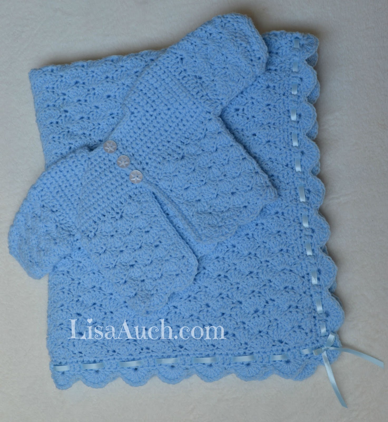 Free Crochet Patterns for Babies Cardigan and Blanket Set ...