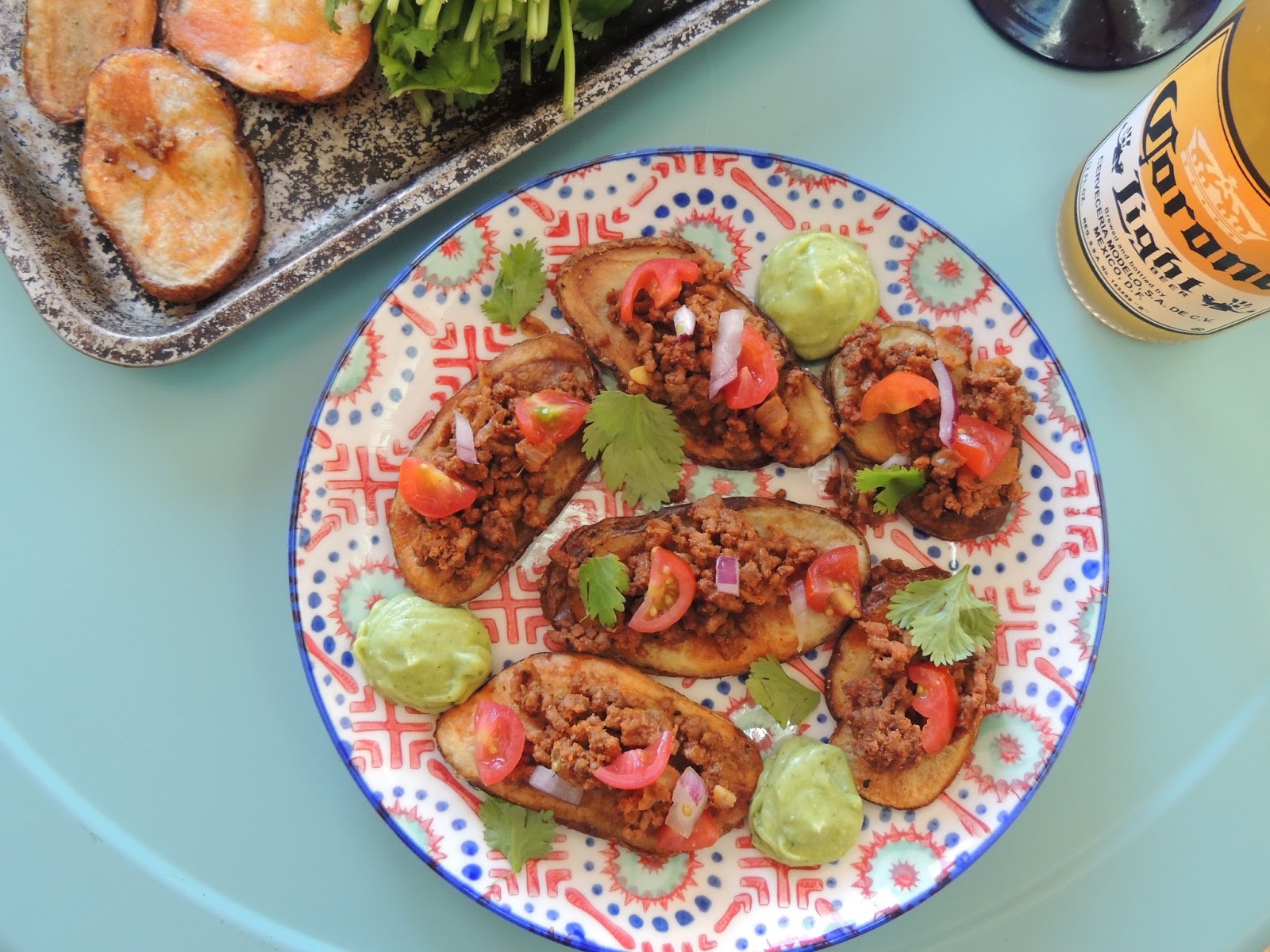 Leave a Happy Plate MexiIrish Nachos with CilantroAvocado Sauce (Paleo)