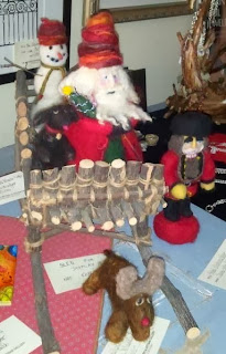 Needle Felted Santa, Snowman, Dog, Nutcracker, and Rudolph Reindeer by Jane MacKugler www.dicksallyjane.blogspot.com
