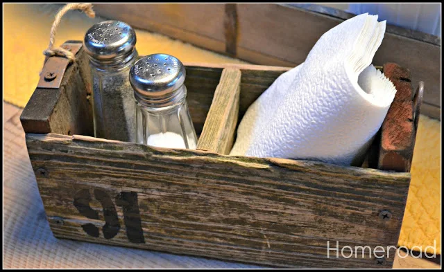 Driftwood reclaimed lumber crate, by Homeroad, featured on I Love That Junk