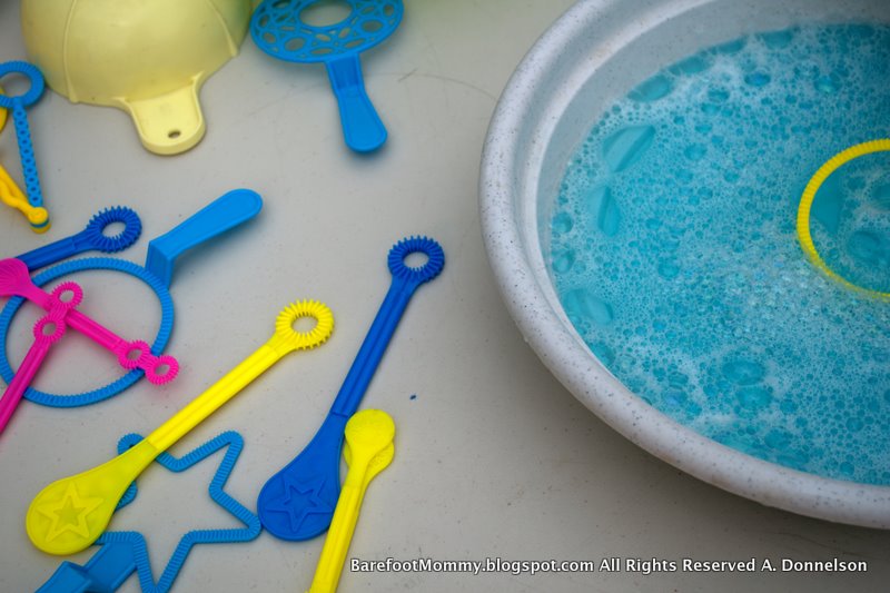 Life in the Slow Lane Homemade Bubbles with Karo Syrup and Dish Soap