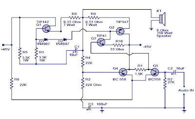 150 Watt amplifier circuit