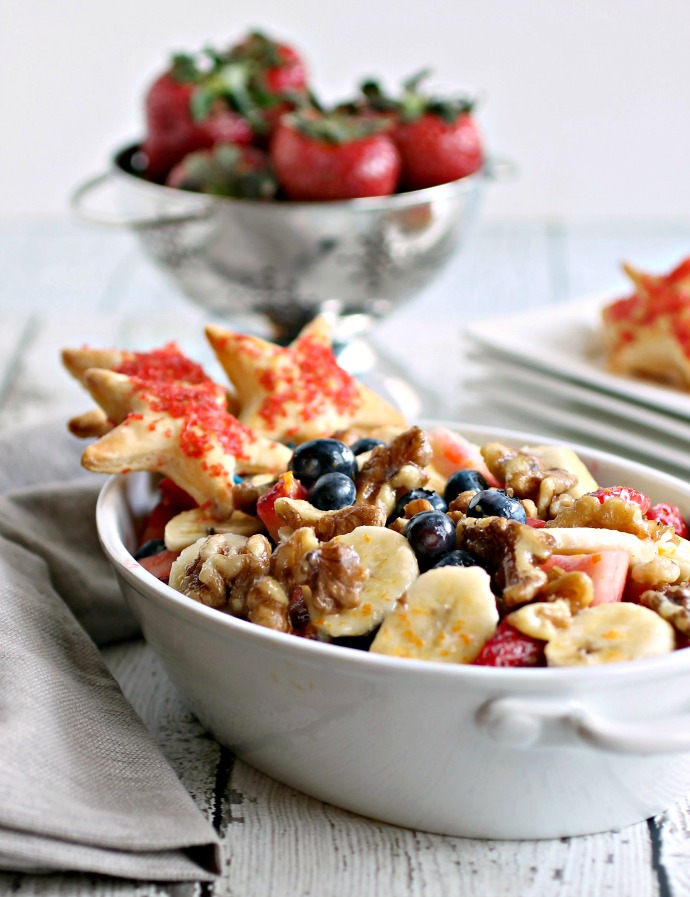 Hungry Couple Fruit Salad with Candied Nuts and Puff Pastry