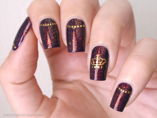 nfu 51 & golden crown nail art