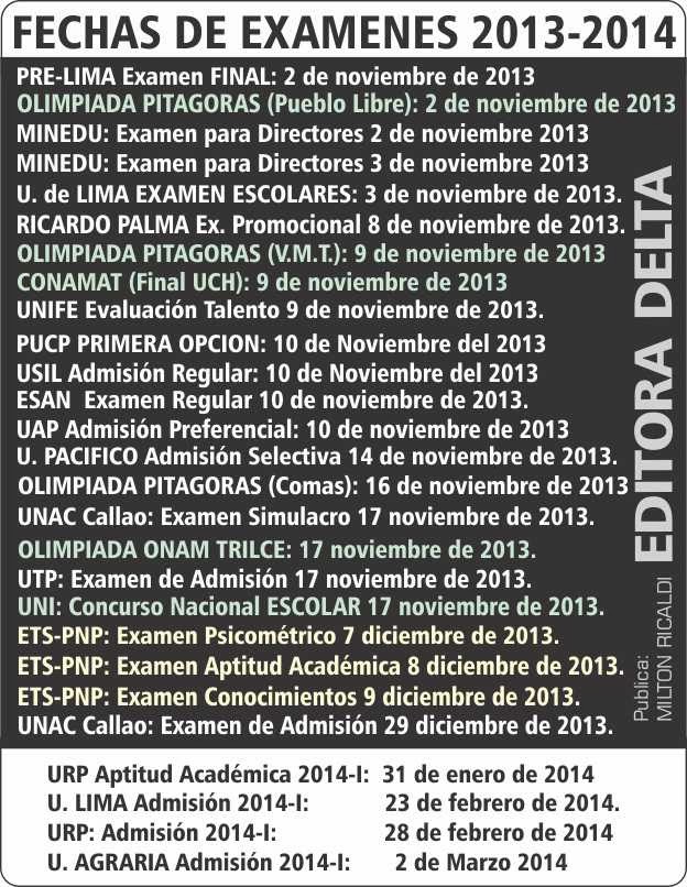 Preguntas de EXAMENES DE ADMISION Preguntas de EXAMENES DE ADMISION