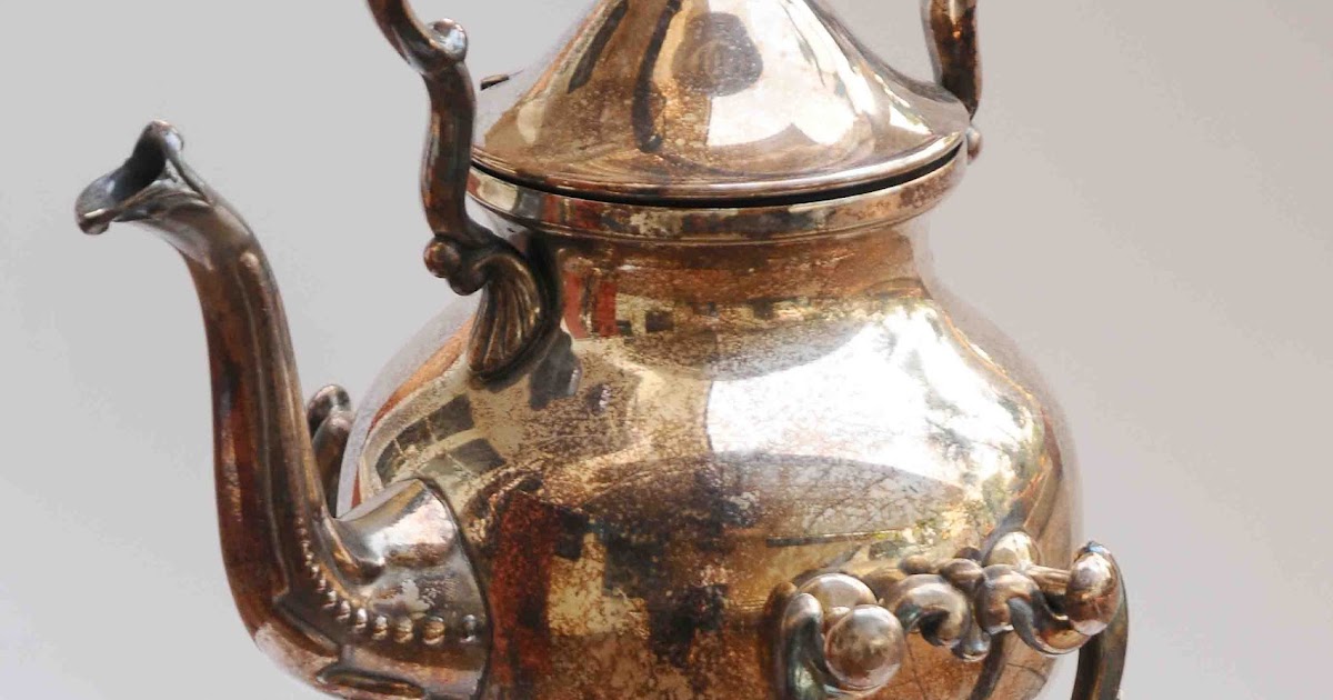 Old Vintage Gallery Vintage SilveronCopper Teapot & Stand Crown