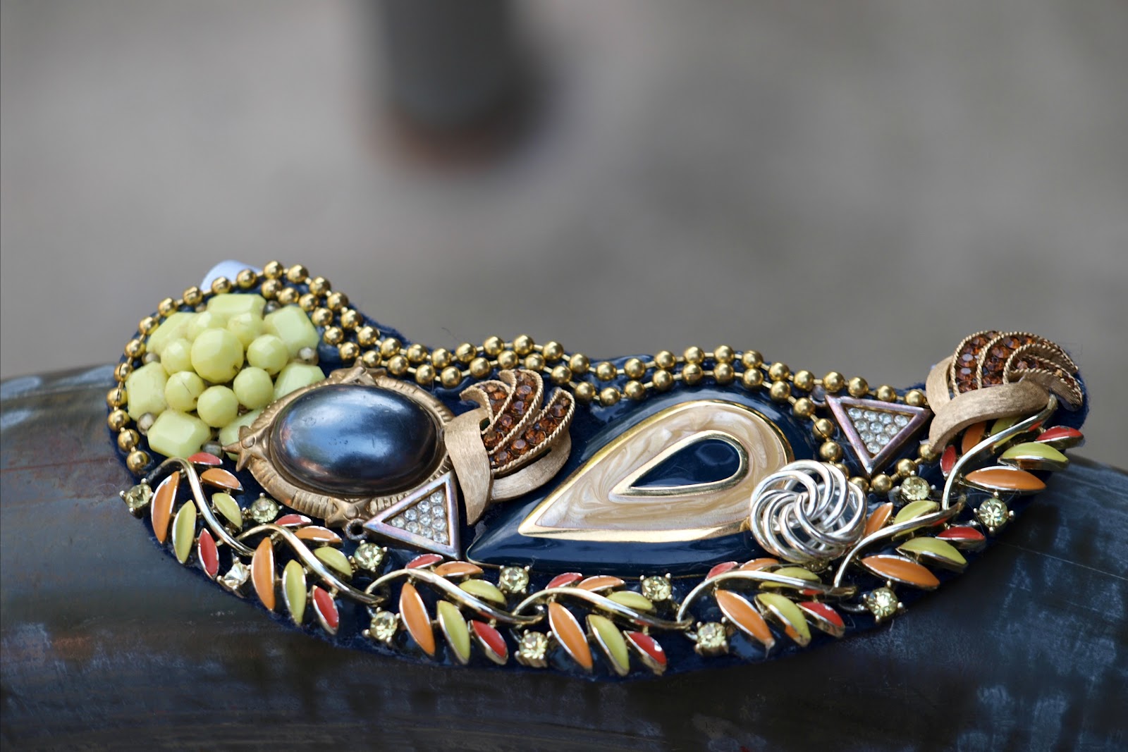 Elemental Carbon Brooch & Costume Jewelry Necklace // DIY