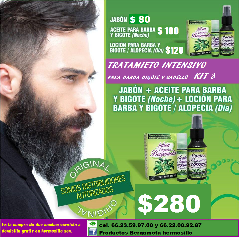 Quieres tener una Barba densa y Tupida SHAMPOO ORGANICO BERGAMOTA