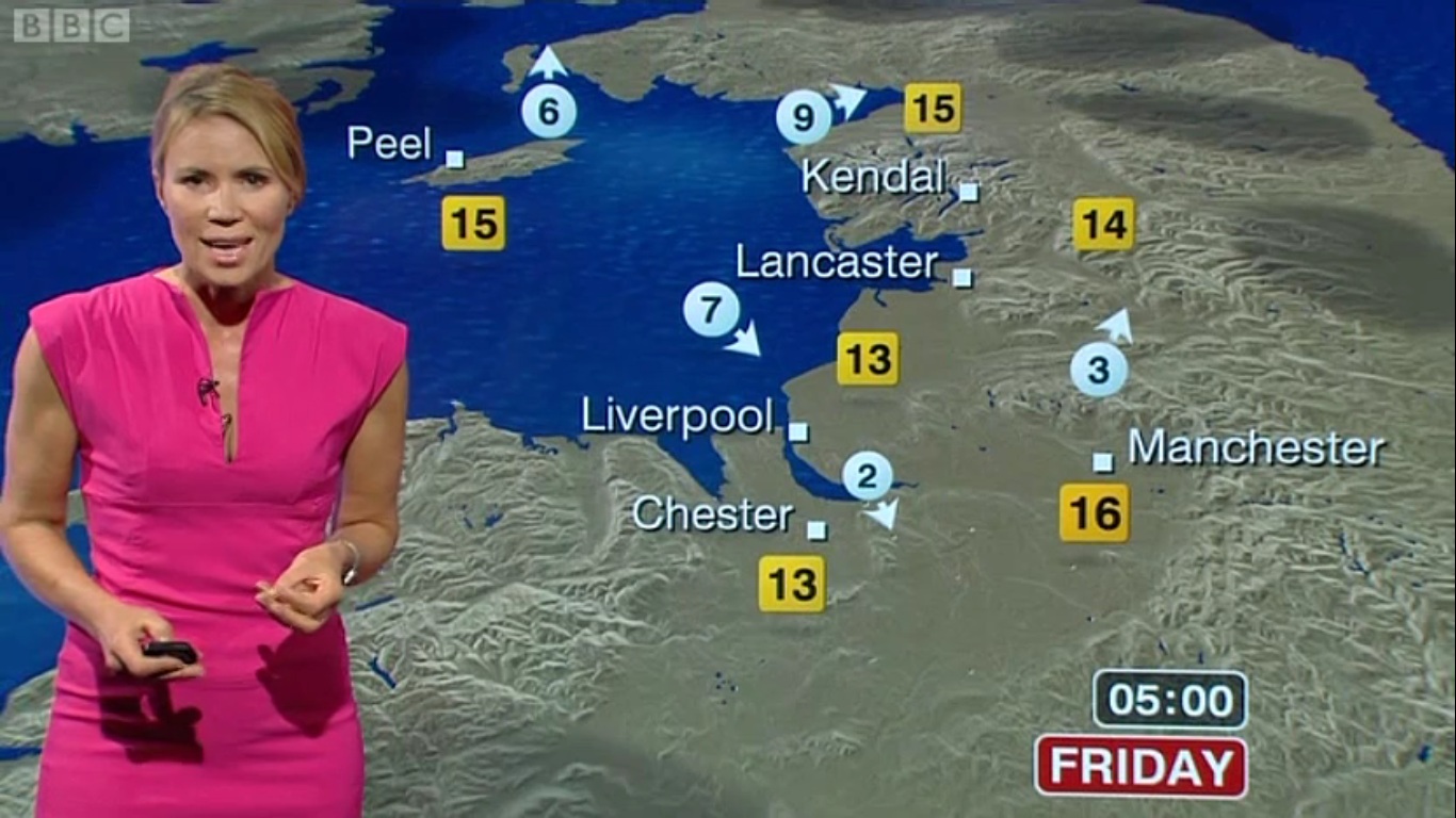 UK Regional News Caps Dianne Oxberry BBC North West Weather