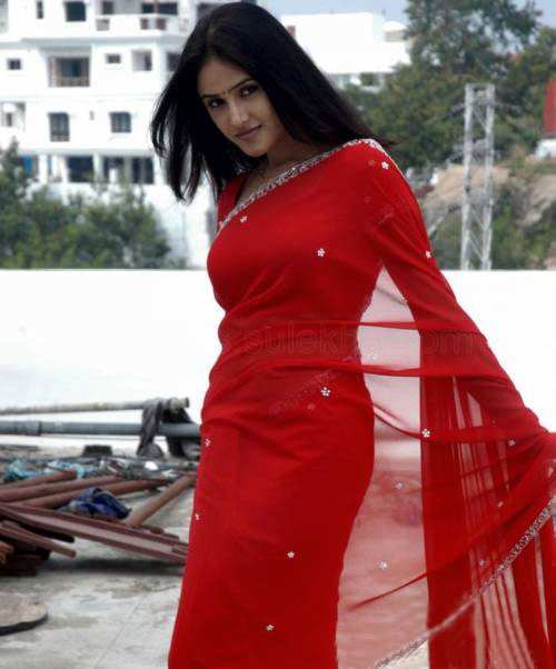 sony charishta red saree actress pics