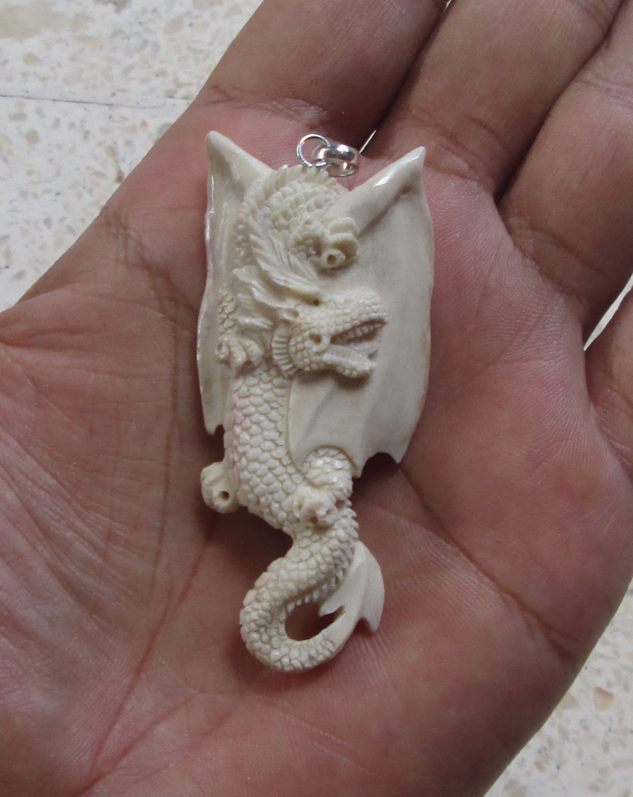 European Dragon Carved Antler European Dragon Carved Antler