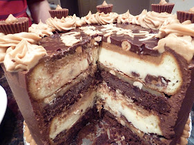 Peanut Butter Cup Chocolate Cheesecake Insides
