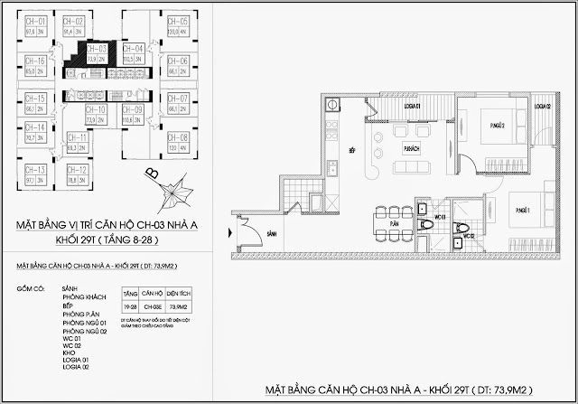 Mặt bằng căn hộ tòa A - 29 tầng, chung cư Imperia Garden Mặt bằng căn hộ tòa A - 29 tầng, chung cư Imperia Garden