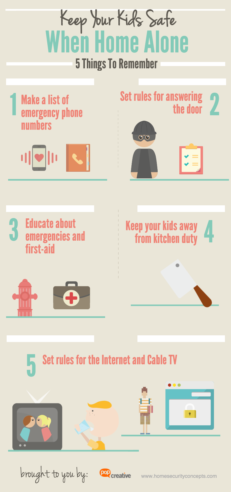 Keep Your Kids Safe When Home Alone #infographic