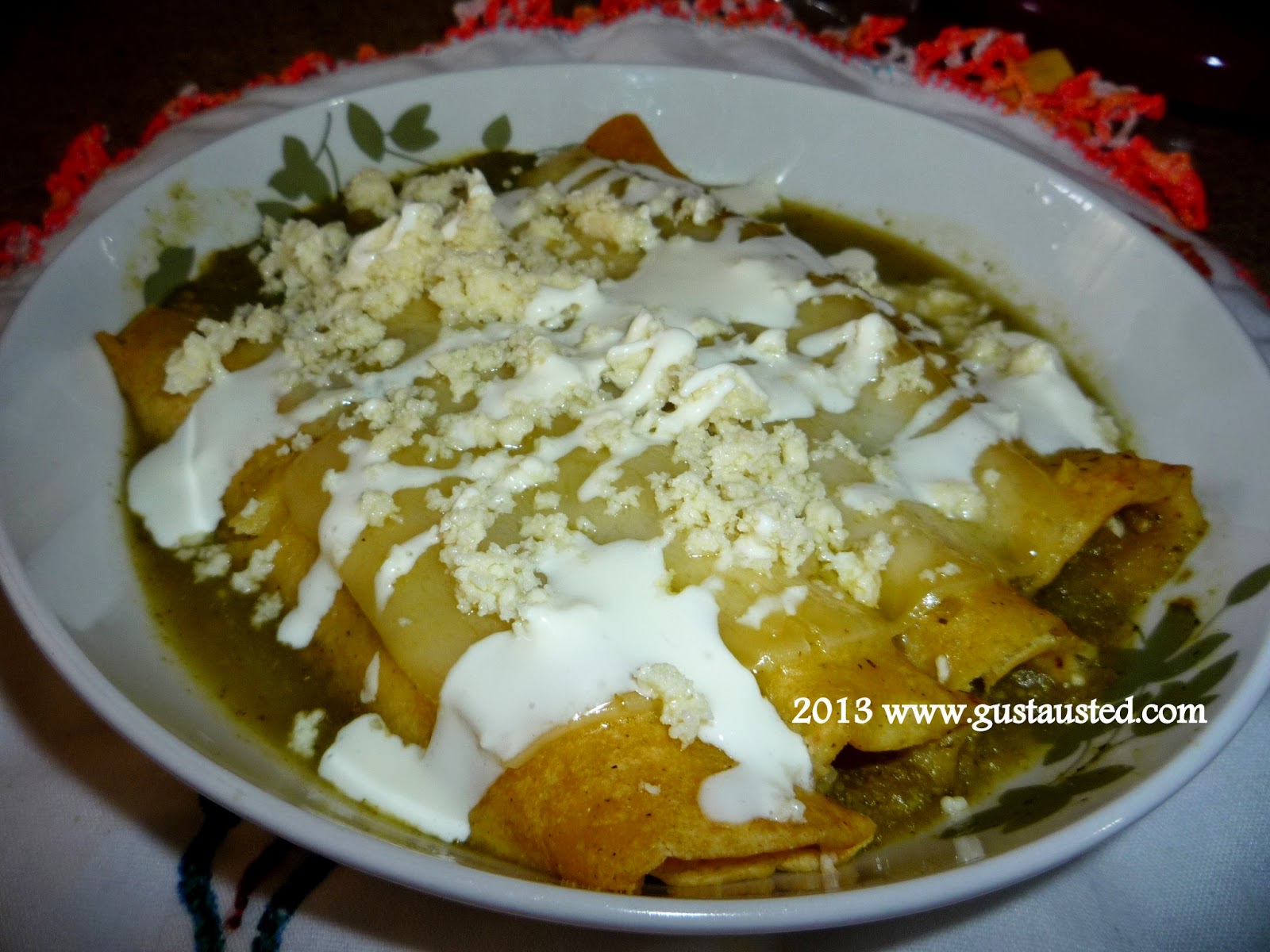 ¿Gusta Usted? ENCHILADAS VERDES ("SUIZAS") RECETA