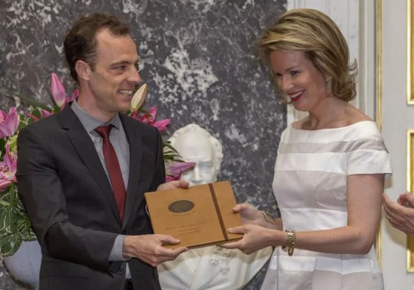 Queen Mathilde of Belgium attends the awards ceremony of the "Francqui Prize 2015" on June 9, 2015 in Brussels