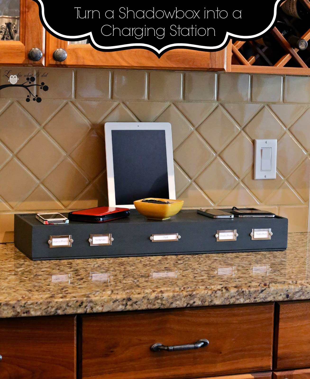 Lookie What I Did Turn a Shadowbox into a Charging Station