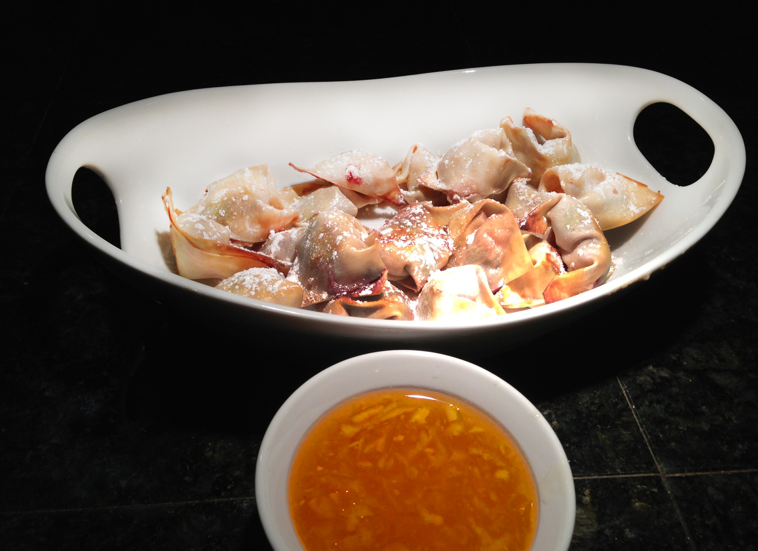 NY FoodGasm Perfect for Winter Cranberry Cream Cheese Wontons with Dark Rum Marmalade Dip