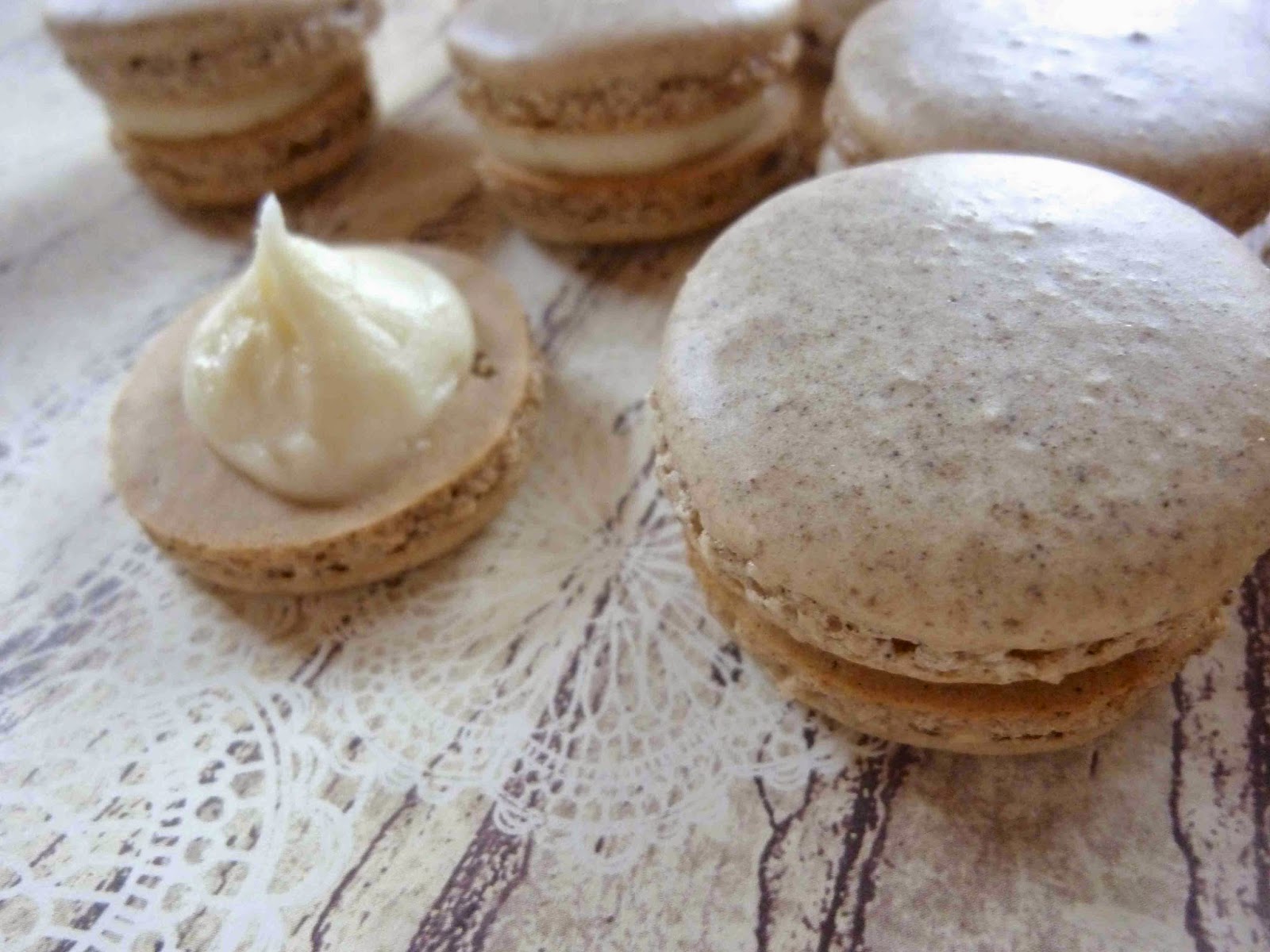 Allspice Cashew French Macarons with Honey Buttercream Filling
