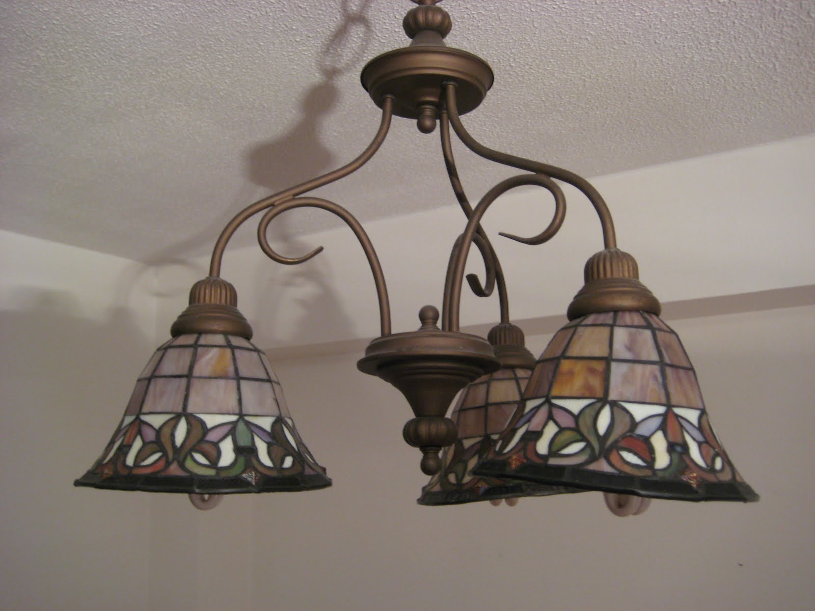 Ditmas Park Listings: stained glass pendant lamp / chandelier for sale